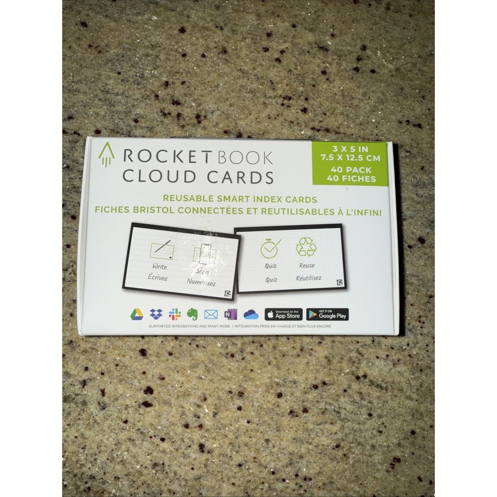 NIB Rocketbook Cloud Cards Eco-Friendly Reusable Index Note Cards Pilot Pen